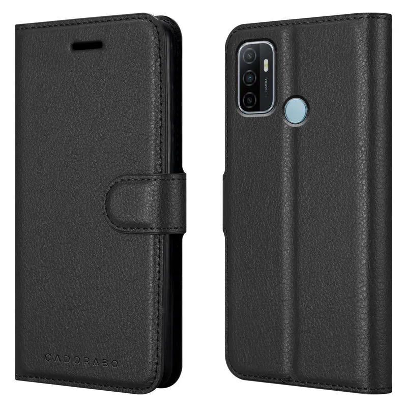 Cadorabo Hülle kompatibel mit Oppo A53s Schutzhülle mit Magnetverschluss, Standfunktion und Kartenfach