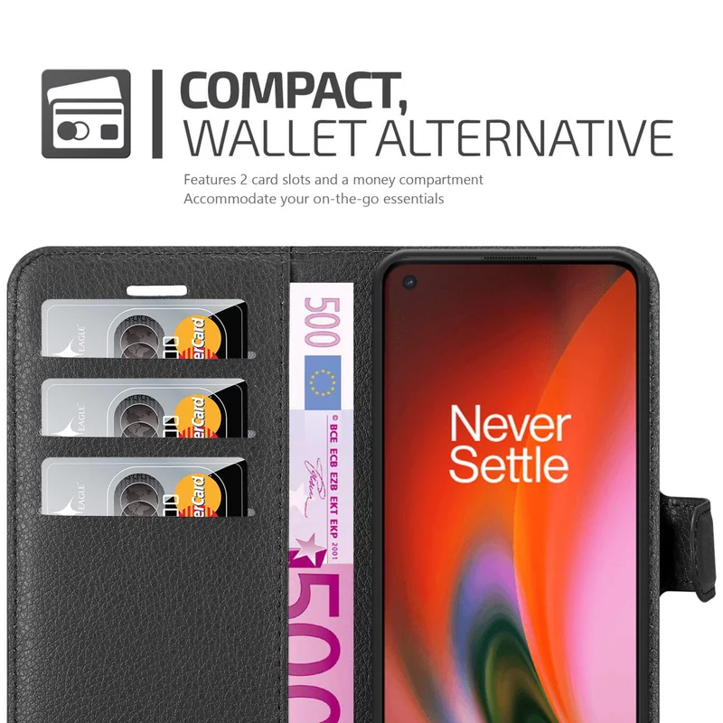 Cadorabo Hülle kompatibel mit OnePlus Nord 2 5G Schutzhülle mit Magnetverschluss, Standfunktion und Kartenfach