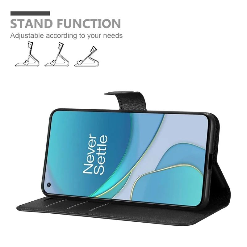 Cadorabo Hülle kompatibel mit OnePlus 8T Schutzhülle mit Magnetverschluss, Standfunktion und Kartenfach