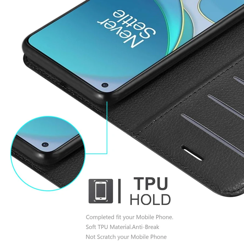 Cadorabo Hülle kompatibel mit OnePlus 8T Schutzhülle mit Magnetverschluss, Standfunktion und Kartenfach