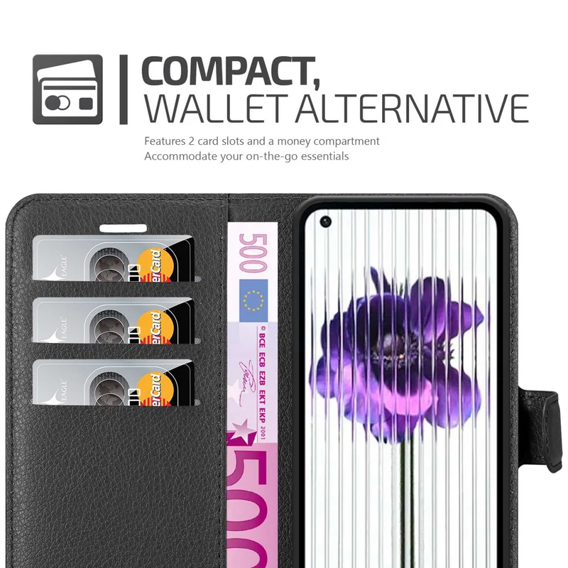 Cadorabo Hülle kompatibel mit Nothing Phone (1) Schutzhülle mit Magnetverschluss, Standfunktion und Kartenfach