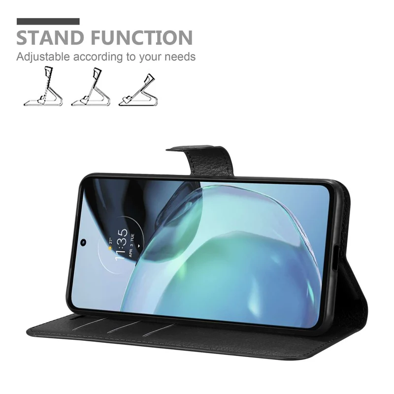 Cadorabo Hülle kompatibel mit Motorola MOTO G72 Schutzhülle mit Magnetverschluss, Standfunktion und Kartenfach