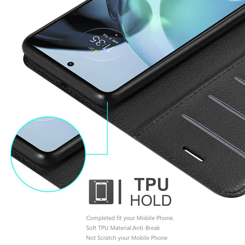 Cadorabo Hülle kompatibel mit Motorola MOTO G72 Schutzhülle mit Magnetverschluss, Standfunktion und Kartenfach