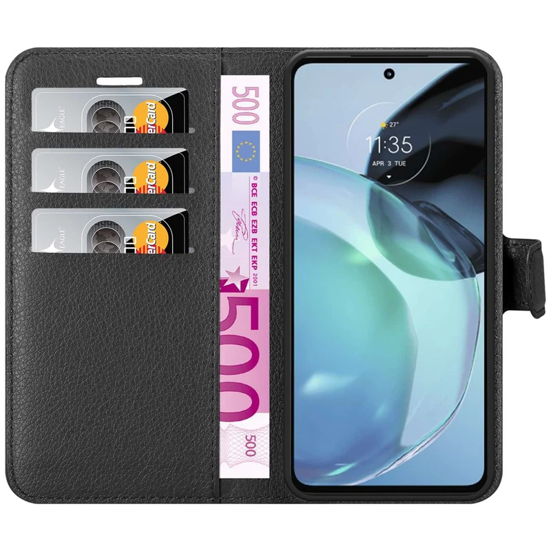 Cadorabo Hülle kompatibel mit Motorola MOTO G72 Schutzhülle mit Magnetverschluss, Standfunktion und Kartenfach
