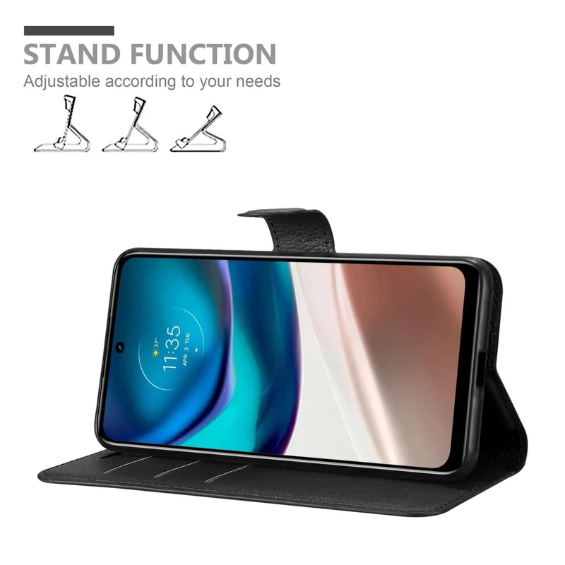 Cadorabo Hülle kompatibel mit Motorola MOTO G42 Schutzhülle mit Magnetverschluss, Standfunktion und Kartenfach