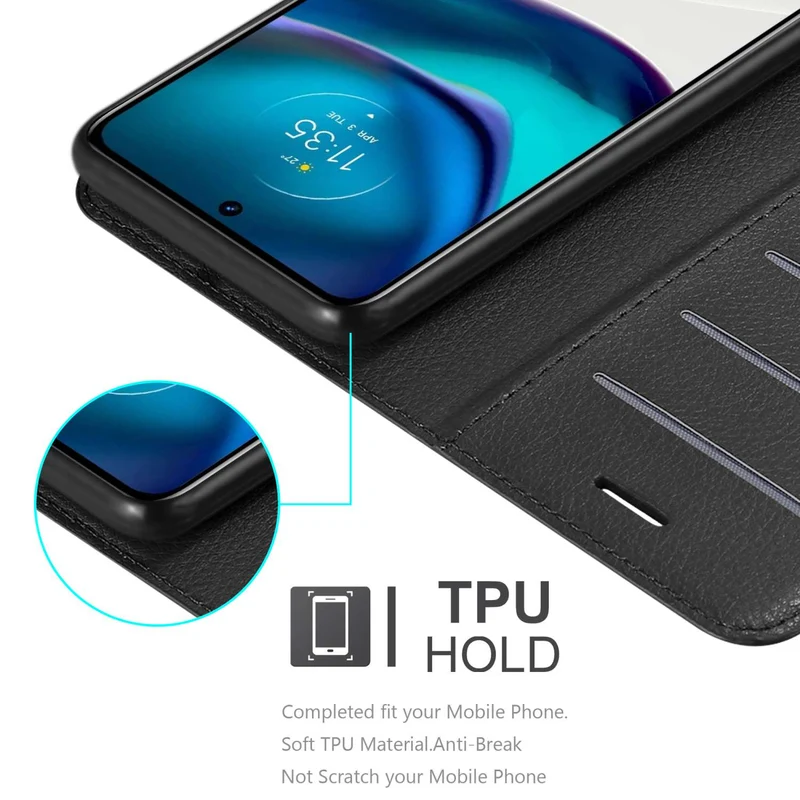 Cadorabo Hülle kompatibel mit Motorola MOTO G42 Schutzhülle mit Magnetverschluss, Standfunktion und Kartenfach
