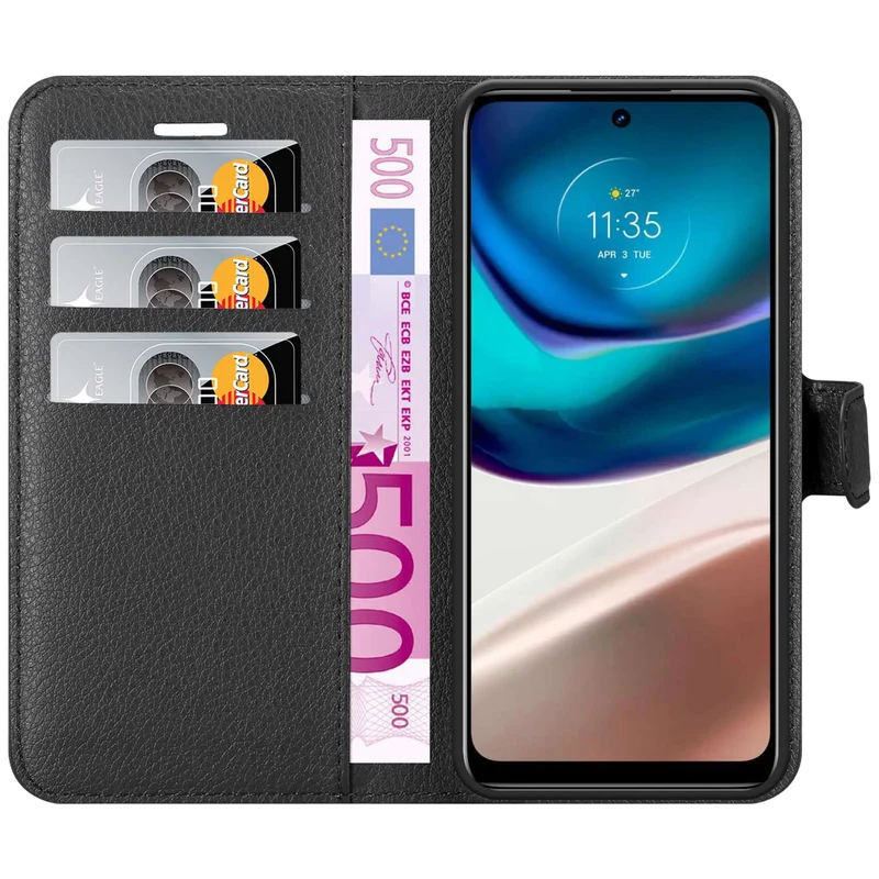 Cadorabo Hülle kompatibel mit Motorola MOTO G42 Schutzhülle mit Magnetverschluss, Standfunktion und Kartenfach