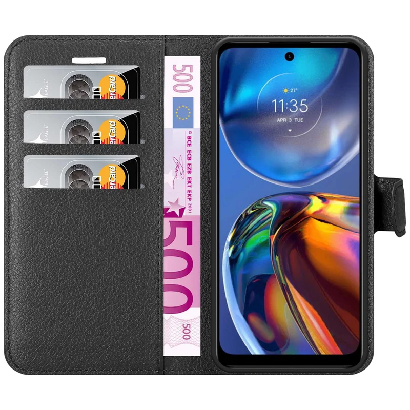 Cadorabo Hülle kompatibel mit Motorola MOTO E32 4G / E32S Schutzhülle mit Magnetverschluss, Standfunktion und Kartenfach