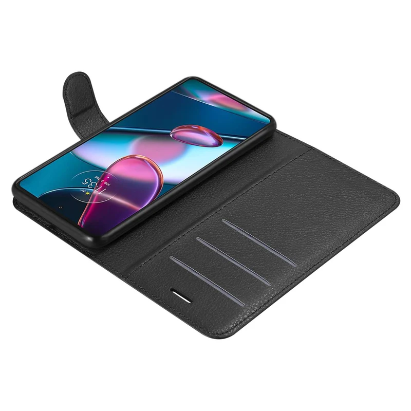 Cadorabo Hülle kompatibel mit Motorola EDGE+ Schutzhülle mit Magnetverschluss, Standfunktion und Kartenfach