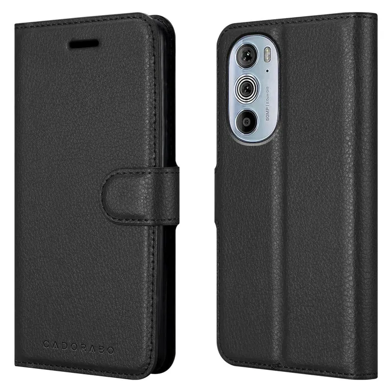 Cadorabo Hülle kompatibel mit Motorola EDGE+ Schutzhülle mit Magnetverschluss, Standfunktion und Kartenfach