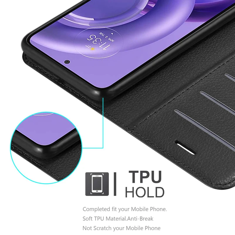 Cadorabo Hülle kompatibel mit Motorola EDGE 30 NEO Schutzhülle mit Magnetverschluss, Standfunktion und Kartenfach