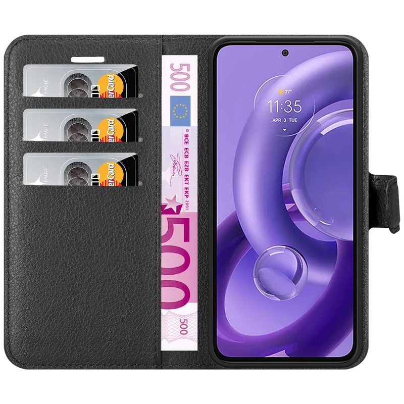 Cadorabo Hülle kompatibel mit Motorola EDGE 30 NEO Schutzhülle mit Magnetverschluss, Standfunktion und Kartenfach