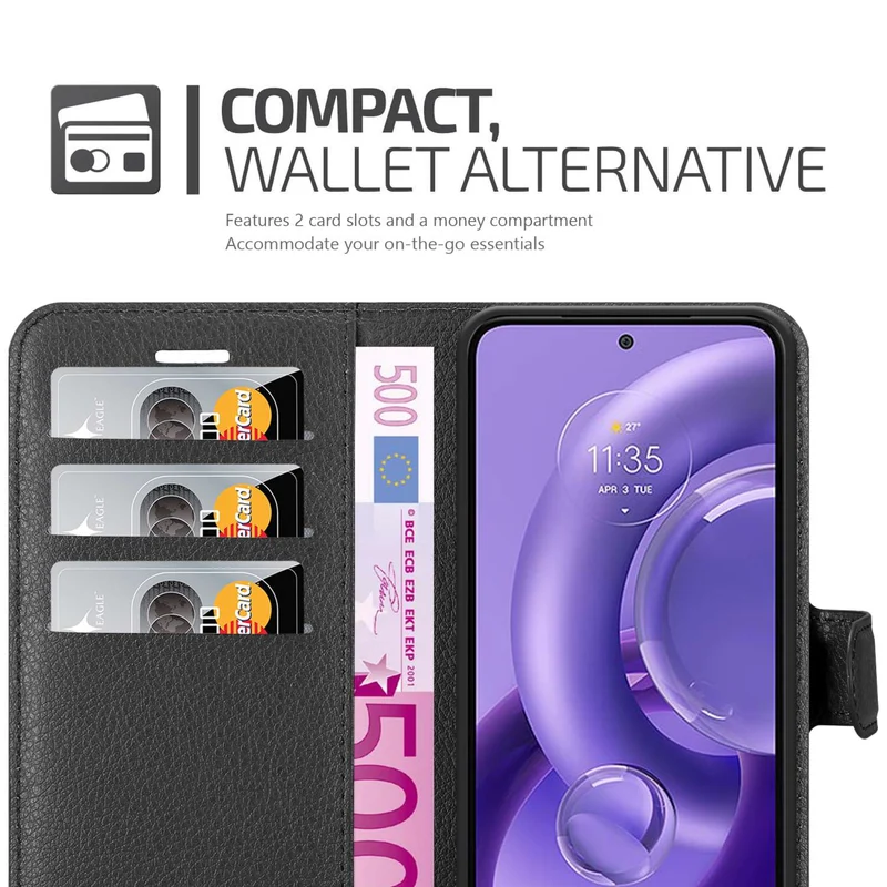 Cadorabo Hülle kompatibel mit Motorola EDGE 30 NEO Schutzhülle mit Magnetverschluss, Standfunktion und Kartenfach