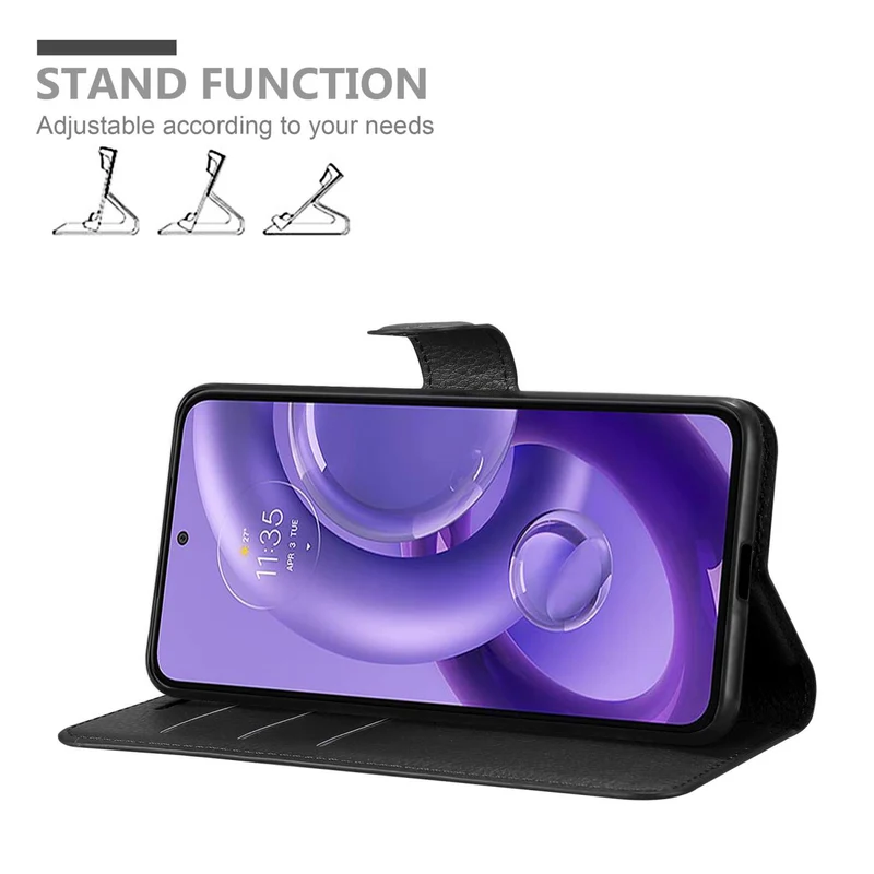Cadorabo Hülle kompatibel mit Motorola EDGE 30 NEO Schutzhülle mit Magnetverschluss, Standfunktion und Kartenfach