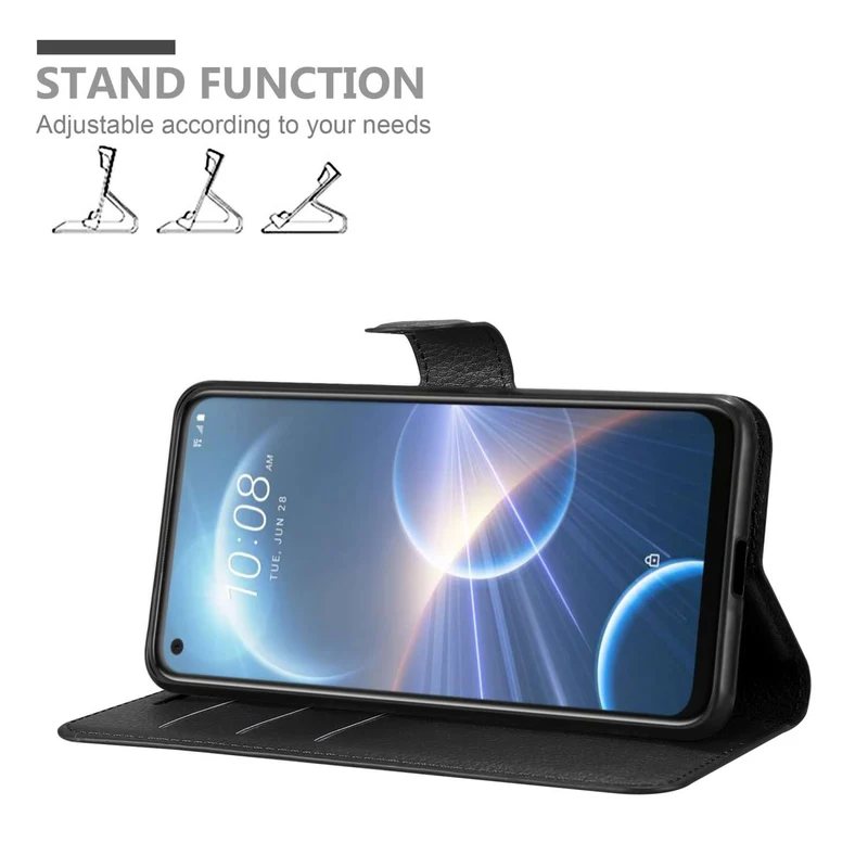 Cadorabo Hülle kompatibel mit HTC Desire 22 PRO Schutzhülle mit Magnetverschluss, Standfunktion und Kartenfach