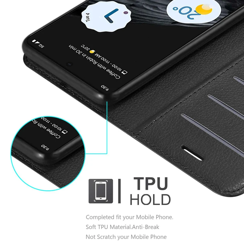 Cadorabo Hülle kompatibel mit Google PIXEL 7 PRO Schutzhülle mit Magnetverschluss, Standfunktion und Kartenfach
