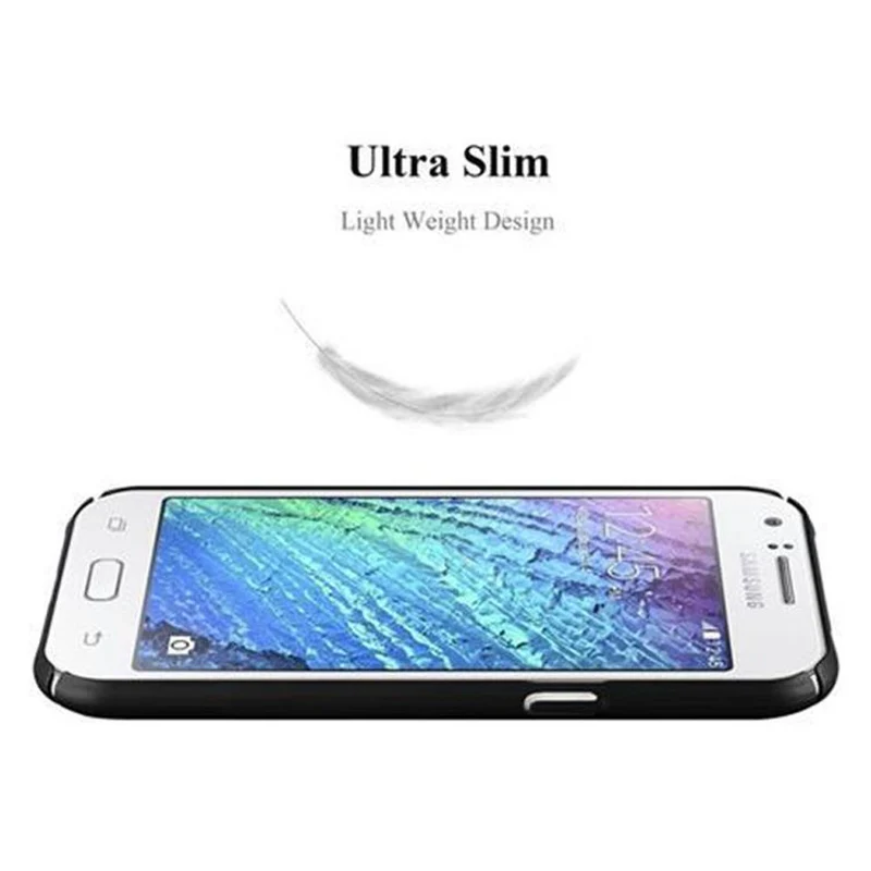 Cadorabo Hülle kompatibel mit Samsung Galaxy J1 2015 Hard Case Schutzhülle in Metall Optik gegen Kratzer und Stöße