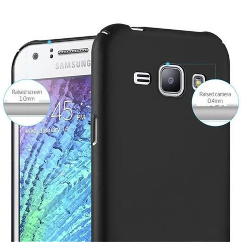 Cadorabo Hülle kompatibel mit Samsung Galaxy J1 2015 Hard Case Schutzhülle in Metall Optik gegen Kratzer und Stöße