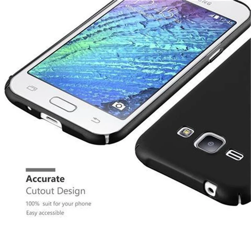 Cadorabo Hülle kompatibel mit Samsung Galaxy J1 2015 Hard Case Schutzhülle in Metall Optik gegen Kratzer und Stöße