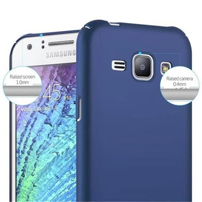 Cadorabo Hülle kompatibel mit Samsung Galaxy J1 2015 Hard Case Schutzhülle in Metall Optik gegen Kratzer und Stöße