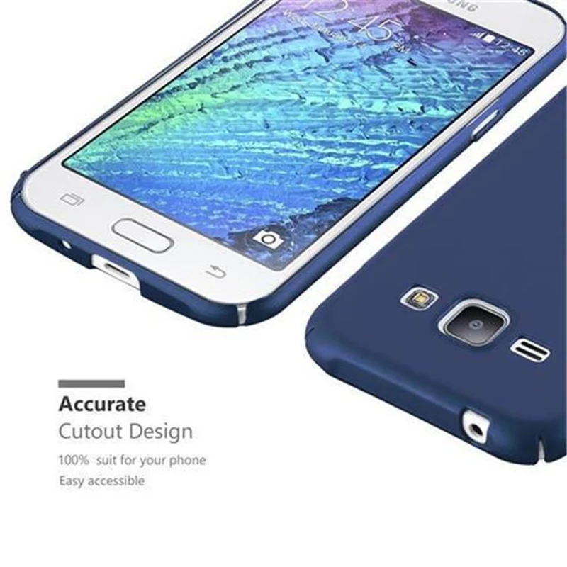 Cadorabo Hülle kompatibel mit Samsung Galaxy J1 2015 Hard Case Schutzhülle in Metall Optik gegen Kratzer und Stöße