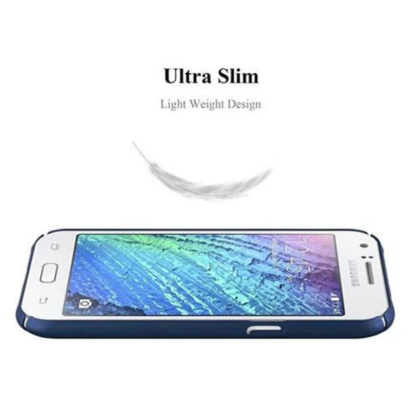 Cadorabo Hülle kompatibel mit Samsung Galaxy J1 2015 Hard Case Schutzhülle in Metall Optik gegen Kratzer und Stöße