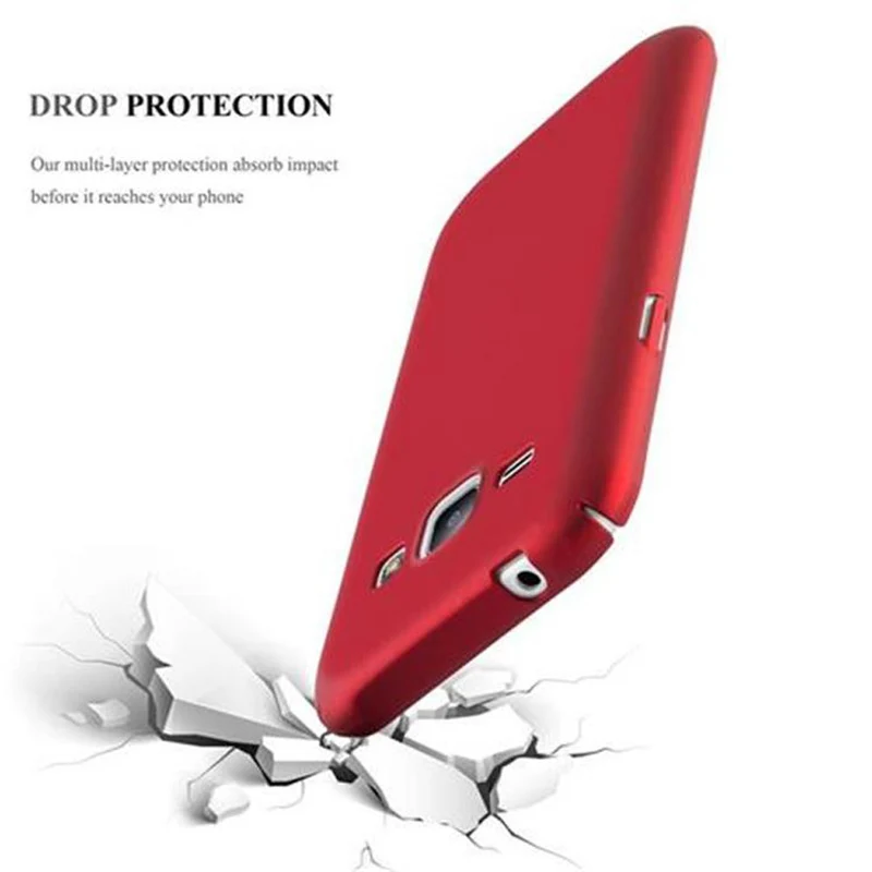 Cadorabo Hülle kompatibel mit Samsung Galaxy J1 2015 Hard Case Schutzhülle in Metall Optik gegen Kratzer und Stöße