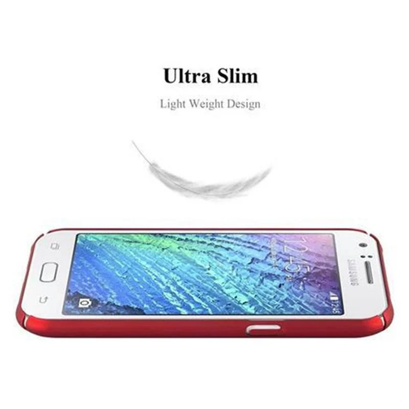 Cadorabo Hülle kompatibel mit Samsung Galaxy J1 2015 Hard Case Schutzhülle in Metall Optik gegen Kratzer und Stöße