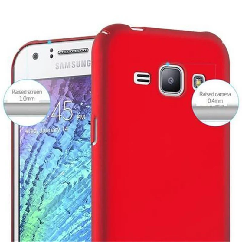 Cadorabo Hülle kompatibel mit Samsung Galaxy J1 2015 Hard Case Schutzhülle in Metall Optik gegen Kratzer und Stöße