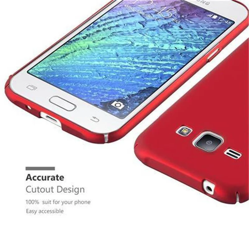 Cadorabo Hülle kompatibel mit Samsung Galaxy J1 2015 Hard Case Schutzhülle in Metall Optik gegen Kratzer und Stöße