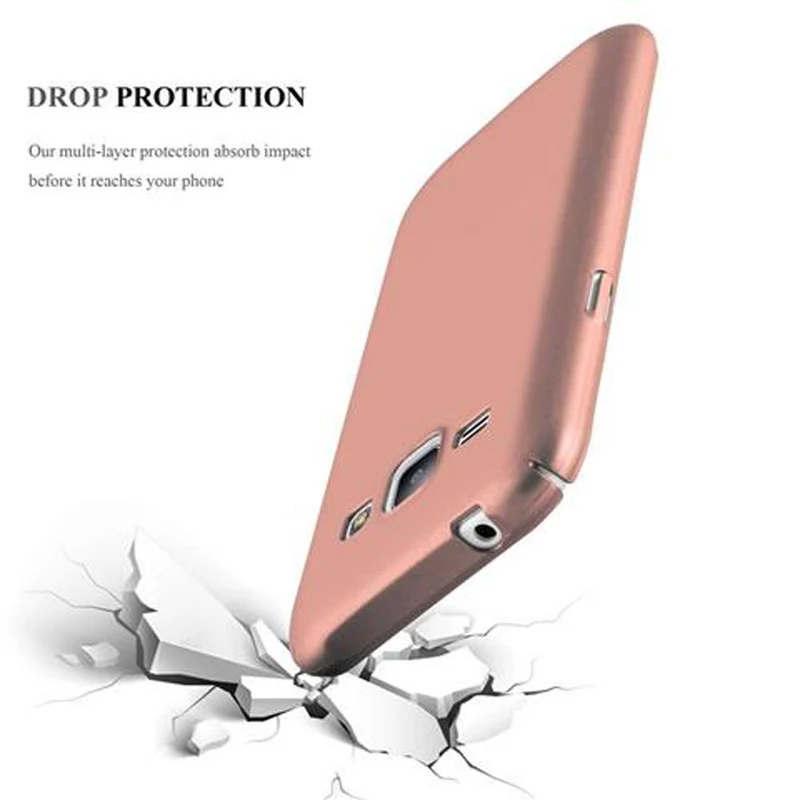 Cadorabo Hülle kompatibel mit Samsung Galaxy J1 2015 Hard Case Schutzhülle in Metall Optik gegen Kratzer und Stöße