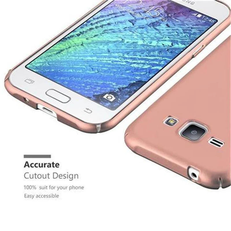 Cadorabo Hülle kompatibel mit Samsung Galaxy J1 2015 Hard Case Schutzhülle in Metall Optik gegen Kratzer und Stöße