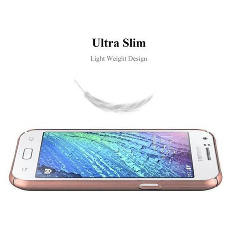 Cadorabo Hülle kompatibel mit Samsung Galaxy J1 2015 Hard Case Schutzhülle in Metall Optik gegen Kratzer und Stöße