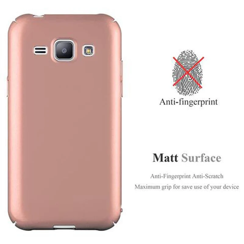 Cadorabo Hülle kompatibel mit Samsung Galaxy J1 2015 Hard Case Schutzhülle in Metall Optik gegen Kratzer und Stöße