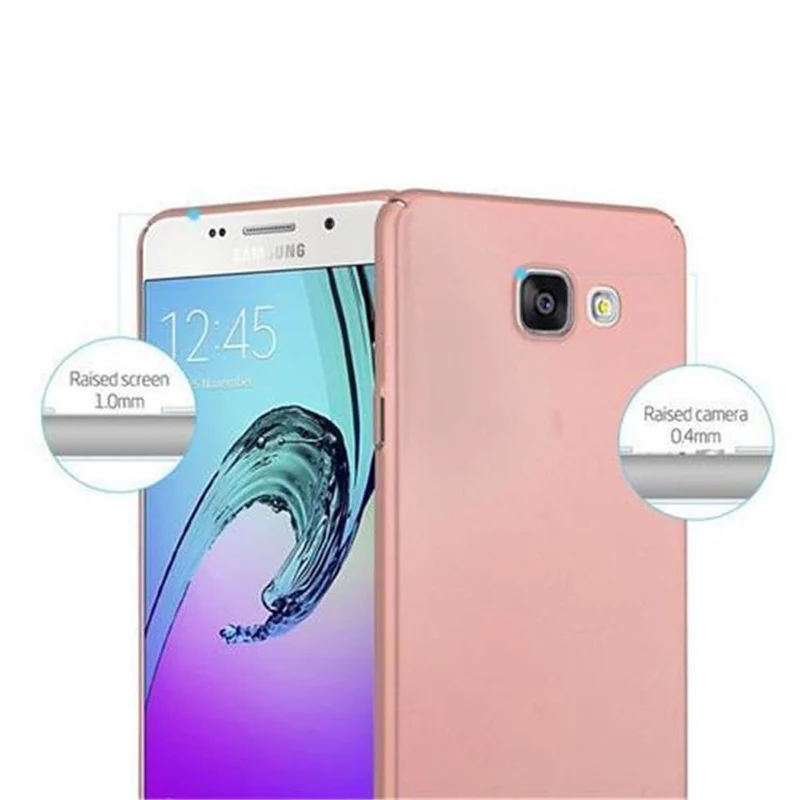 Cadorabo Hülle kompatibel mit Samsung Galaxy A5 2016 Hard Case Schutzhülle in Metall Optik gegen Kratzer und Stöße
