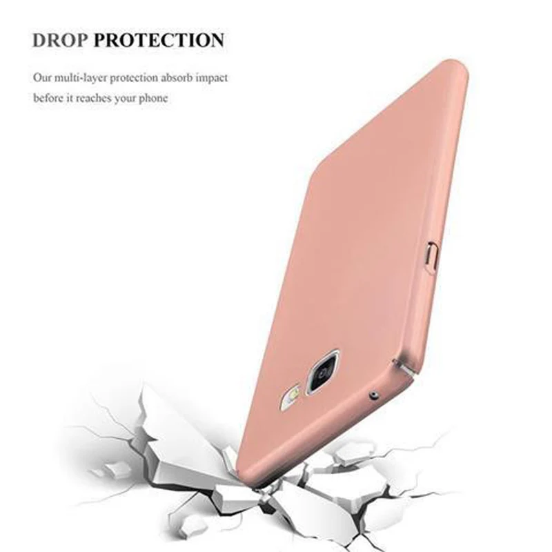 Cadorabo Hülle kompatibel mit Samsung Galaxy A5 2016 Hard Case Schutzhülle in Metall Optik gegen Kratzer und Stöße