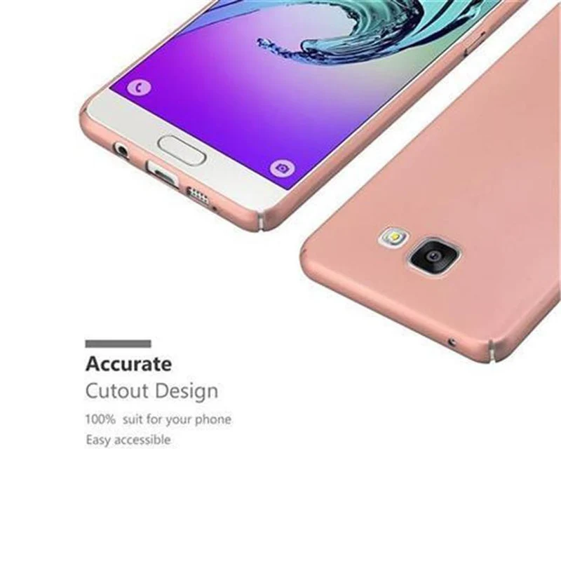 Cadorabo Hülle kompatibel mit Samsung Galaxy A5 2016 Hard Case Schutzhülle in Metall Optik gegen Kratzer und Stöße