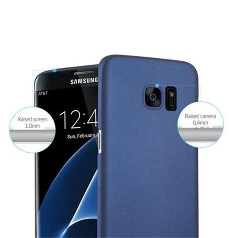 Cadorabo Hülle kompatibel mit Samsung Galaxy S7 EDGE Hard Case Schutzhülle in Metall Optik gegen Kratzer und Stöße