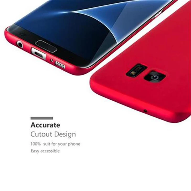 Cadorabo Hülle kompatibel mit Samsung Galaxy S7 EDGE Hard Case Schutzhülle in Metall Optik gegen Kratzer und Stöße