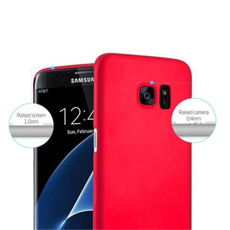 Cadorabo Hülle kompatibel mit Samsung Galaxy S7 EDGE Hard Case Schutzhülle in Metall Optik gegen Kratzer und Stöße