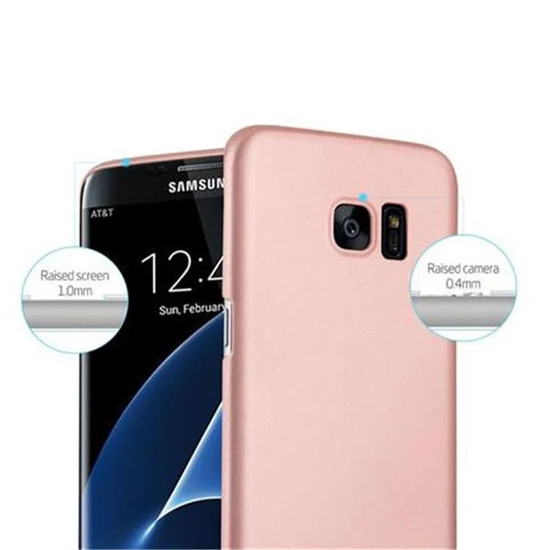 Cadorabo Hülle kompatibel mit Samsung Galaxy S7 EDGE Hard Case Schutzhülle in Metall Optik gegen Kratzer und Stöße