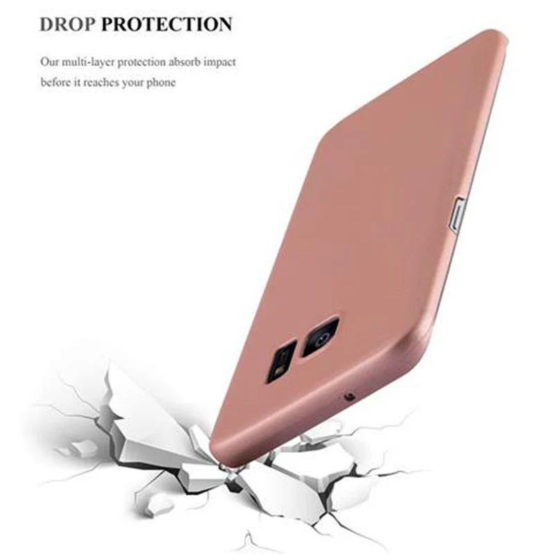 Cadorabo Hülle kompatibel mit Samsung Galaxy S7 EDGE Hard Case Schutzhülle in Metall Optik gegen Kratzer und Stöße