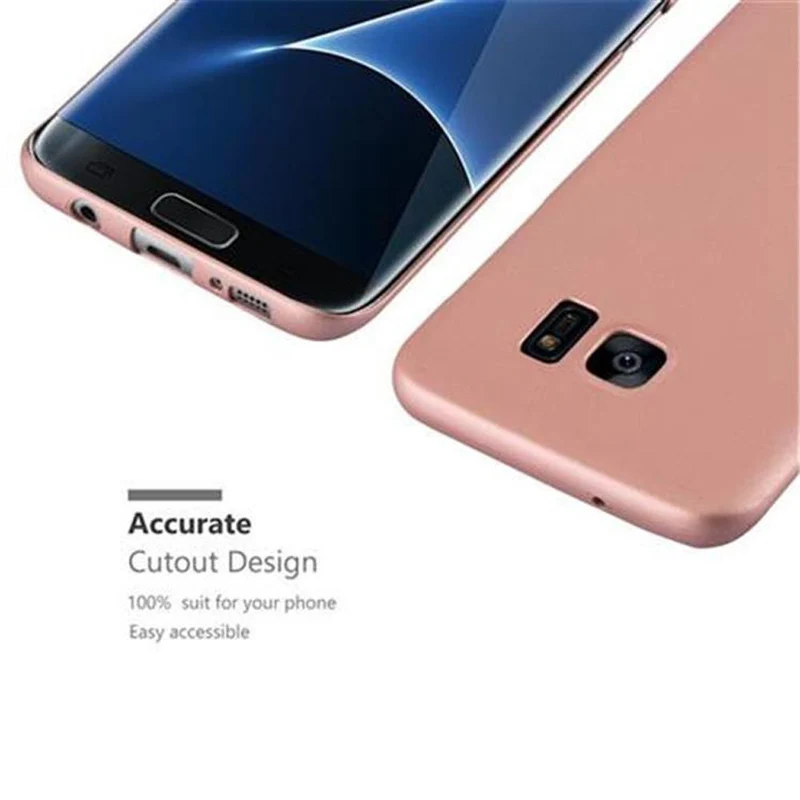 Cadorabo Hülle kompatibel mit Samsung Galaxy S7 EDGE Hard Case Schutzhülle in Metall Optik gegen Kratzer und Stöße