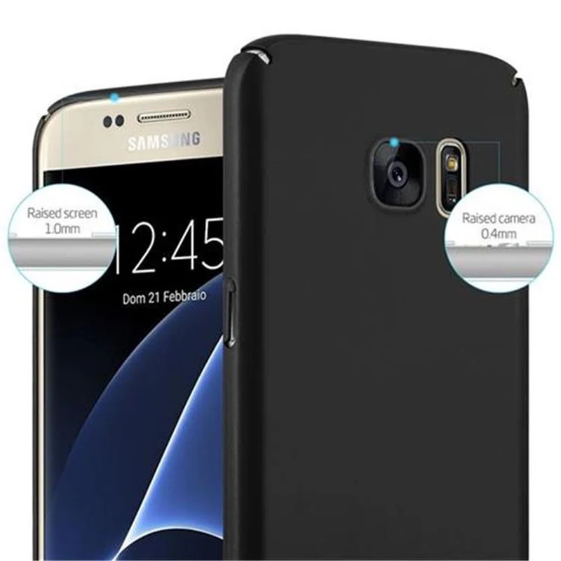 Cadorabo Hülle kompatibel mit Samsung Galaxy S7 Hard Case Schutzhülle in Metall Optik gegen Kratzer und Stöße