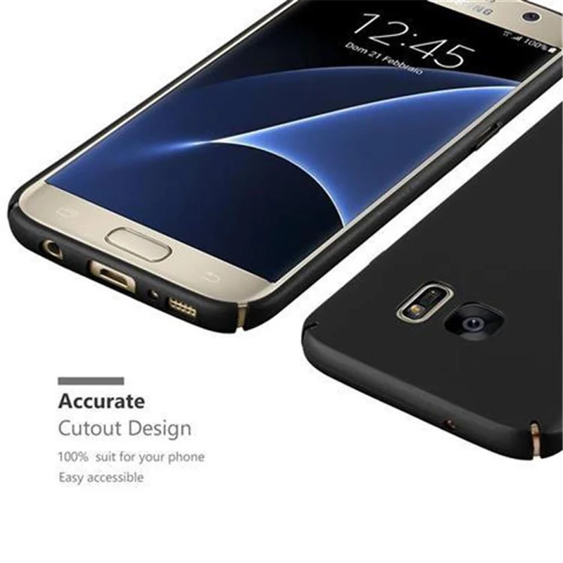 Cadorabo Hülle kompatibel mit Samsung Galaxy S7 Hard Case Schutzhülle in Metall Optik gegen Kratzer und Stöße