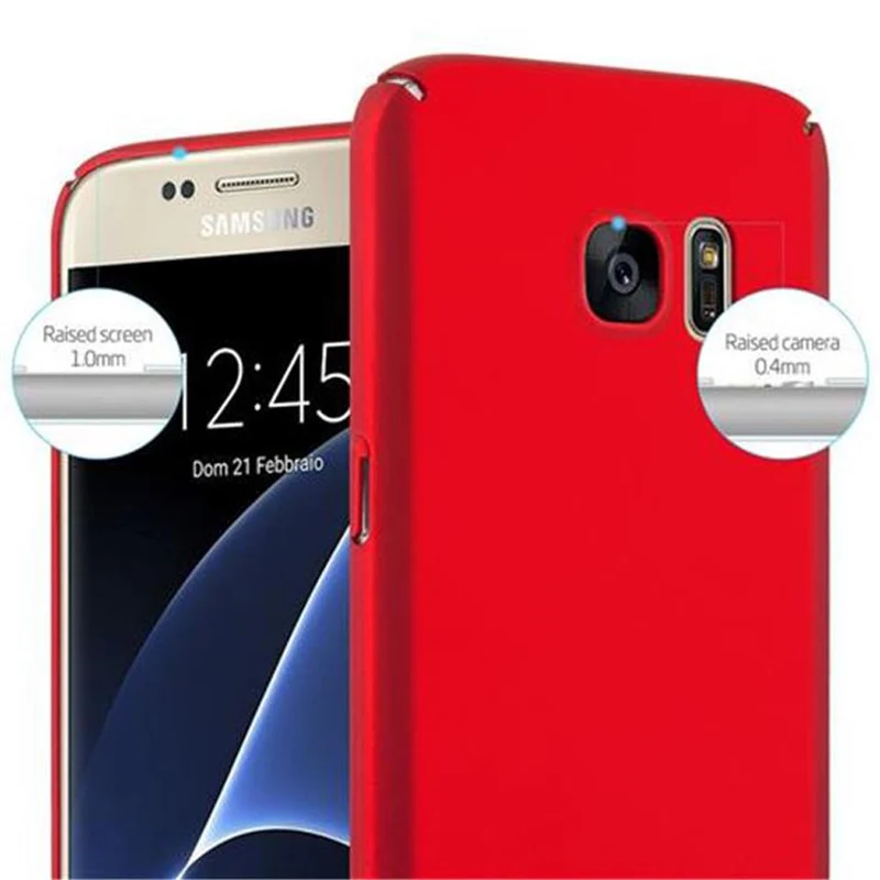 Cadorabo Hülle kompatibel mit Samsung Galaxy S7 Hard Case Schutzhülle in Metall Optik gegen Kratzer und Stöße