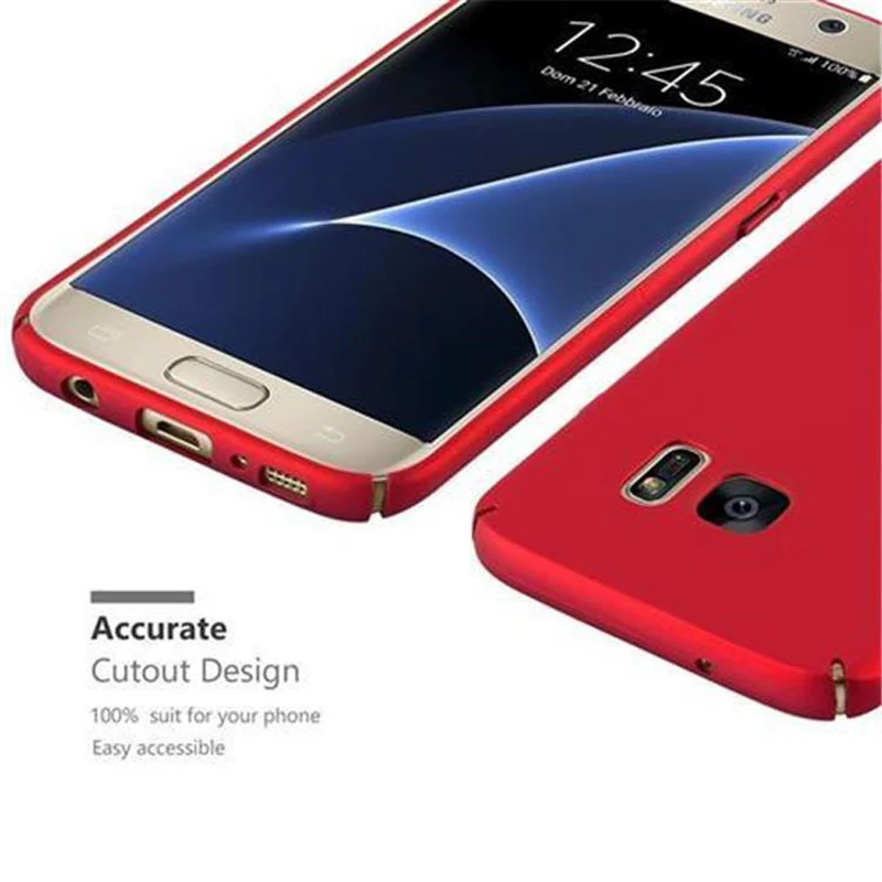 Cadorabo Hülle kompatibel mit Samsung Galaxy S7 Hard Case Schutzhülle in Metall Optik gegen Kratzer und Stöße