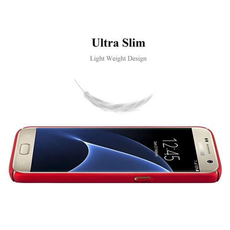Cadorabo Hülle kompatibel mit Samsung Galaxy S7 Hard Case Schutzhülle in Metall Optik gegen Kratzer und Stöße