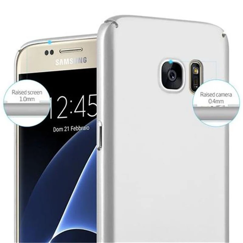 Cadorabo Hülle kompatibel mit Samsung Galaxy S7 Hard Case Schutzhülle in Metall Optik gegen Kratzer und Stöße