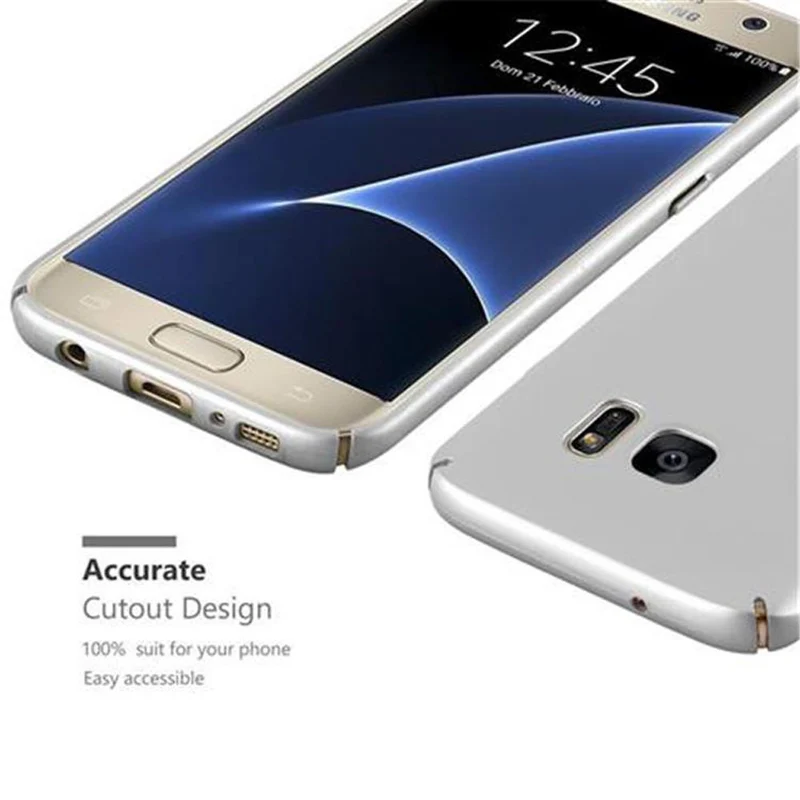 Cadorabo Hülle kompatibel mit Samsung Galaxy S7 Hard Case Schutzhülle in Metall Optik gegen Kratzer und Stöße